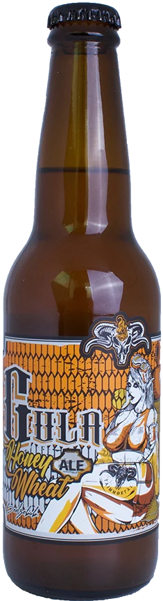 暴食蜂蜜小麥 330ml 瓶裝酒款，橘色蜂巢酒標